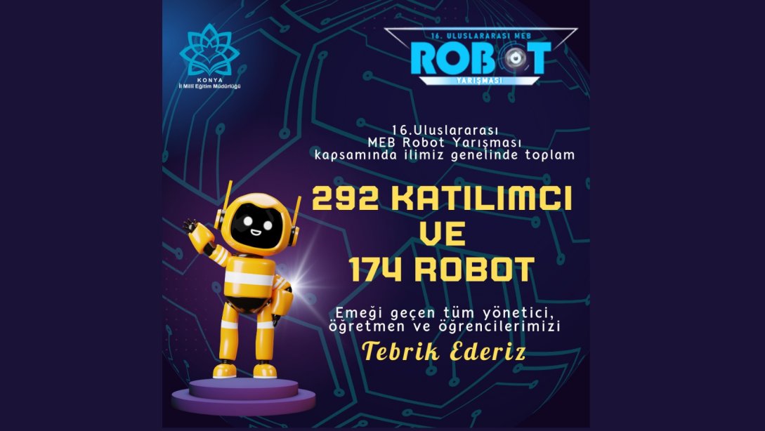 MEB ROBOT YARIŞMASINA EN ÇOK KATILIM SAĞLAYAN İL KONYA OLDU